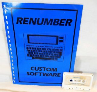 Vintage Renumber Program Software For Trs - 80,  Tandy 100,  Nec Pc - 8201,  Ti 99/4a