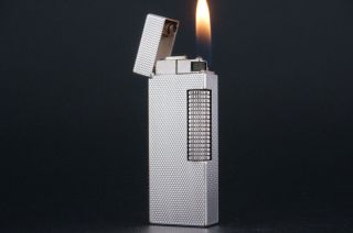 Dunhill Rollagas Lighter Rl0101 Fine Barley Silver Plated L55