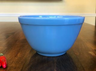 Rare Vintage Pyrex Solid Blue Delphite 401 Mixing Nesting Bowl 1 1/2 pt. 2