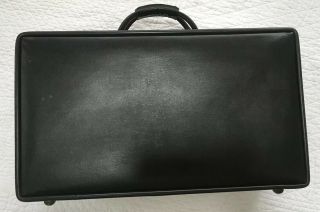 Vtg Hartmann Black Belting Leather 2 Compartment Carry On Luggage Suitcase