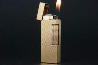 Dunhill Rollagas Lighter Rl0201 Fine Barley Gold Plated L51