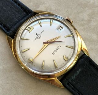 Vtg Ulysse Nardin Silver Dial 18kts Gold Plated Case From 1960 Aprox.