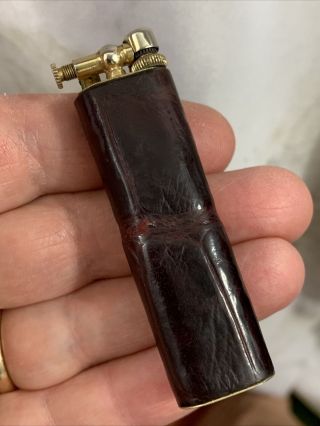 Vintage Dunhill Sylph Lift Arm Pocket Lighter With Alligator Wrap
