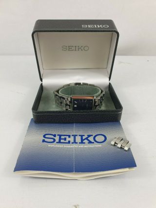 Seiko Gents Stainless Steel Watch V739 - 5a30 Boxed With Card