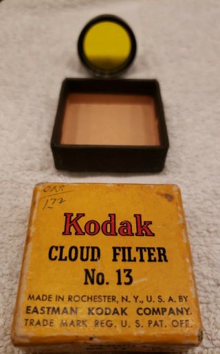 Vintage - Kodak Camera - Cloud Filter No.  13 - Diam.  1 Inch / 25.  5 Mm.  - Yellow