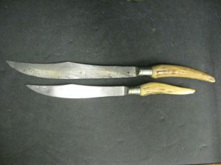 Vintage Stag Horn Handle Carving Knife Set Royal Gobbler Robeson Shuredge Usa