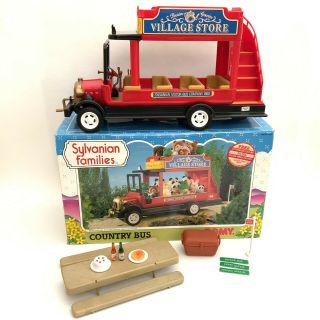 Vintage 1980’s Tomy Sylvanian Families Playset - Country Bus Vehicle,  Box