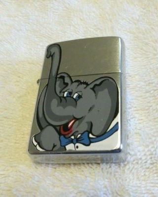 1979 Very Rare Vintage Zippo Lighter Republican Elephant Political Htf Great Con