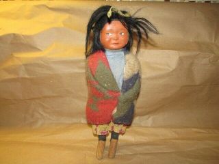 Vintage Skookum Female Native American Indian Doll 10 "