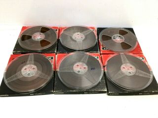 6 Vintage Ampex 641 Professional Reel To Reel Tapes - Appear To Be Recorded On