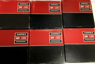 6 vintage AMPEX 641 Professional Reel To Reel Tapes - appear to be recorded on 2