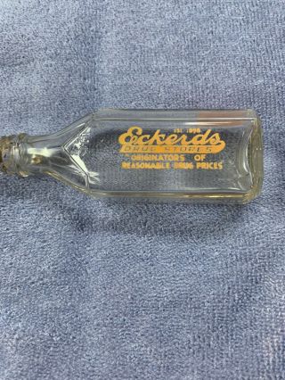Vintage Eckerds Drug Stores Pharmacy Prescription Acl Bottle 1950 
