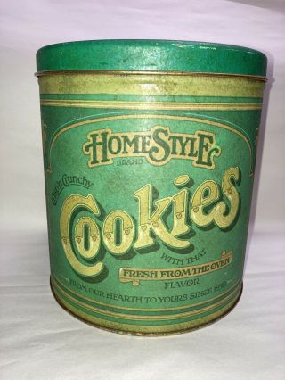 Vintage 1978 Ballonoff Homestyle Cookies Tin Canister Retro General Store Look