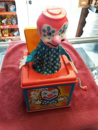 Vintage 1976 Mattel Jack In The Box Pop Up Clown Toy