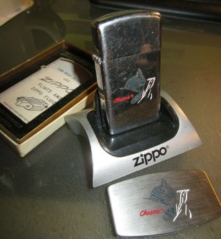 Vintage 1971 Chessie System Railroad Slim Zippo Lighter With Knife,  And Box