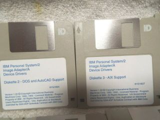 Vintage IBM Personal System/2 Image Adapter/A Device Drivers 1 - 5 & 2 Other Disc 3