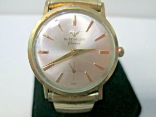 Vintage Wittnauer Geneve 10k Gold Plated Non - Running Watch