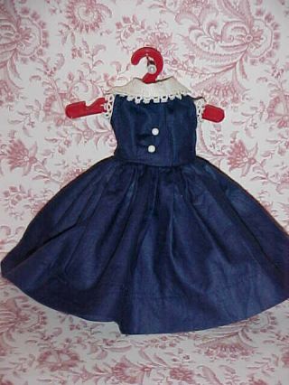 1957 Vogue 7405 Navy Polished Cotton Dress Only For Jill & Friends
