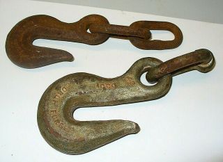 Vintage 2 Large Acco Grab Chain Hook Vintage One Is 43 Cast Iron Or Steel