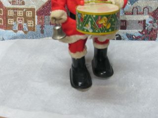 Vintage Santa Claus With METAL Drum AND Bell 11 