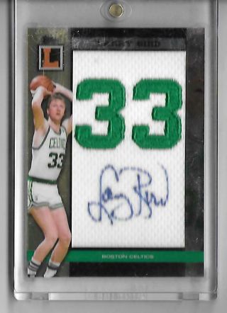 Larry Bird 2008 Topps Lettermen Game Jersey Autograph Auto 1/9 - Celtics
