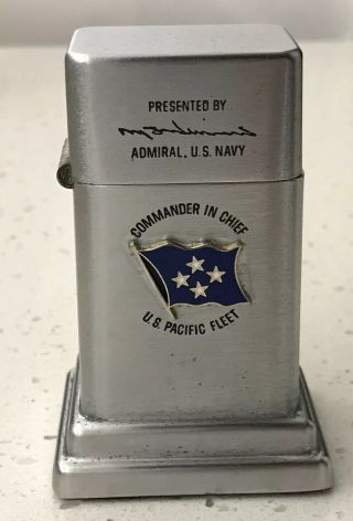Vintage Zippo Barcroft Commander In Chief U.  S.  Pacific Fleet Lighter