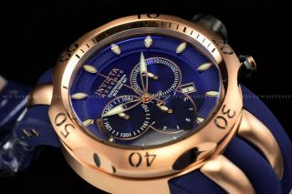 Invicta 54mm Reserve Venom Blue Rose Gold Swiss Chrono 1000m Diver 13j Ss Watch
