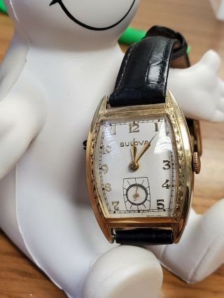 Vintage 1950 Bulova Arnold 10k Rolled Gold 15 Jewel Mens Watch Running