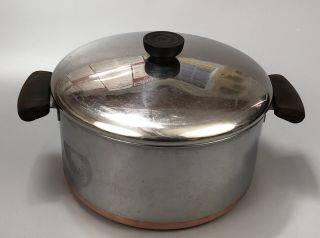 Vintage Revere Ware Copper Clad Bottom 4.  5 Quart Cooking Stock Pot W/ Lid 1 Aa