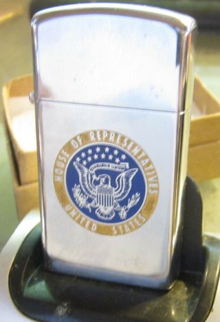Vintage Rare 1972 U.  S.  House Of Representatives Slim Zippo Lighter