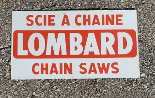 Rare Vintage Lombard Chainsaw Dealer Garage Display Sign