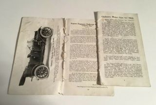 1912 VINTAGE,  CHALMERS MOTOR CO.  DETROIT MICH.  Car Brochure,  Rare,  36 Pages, 2