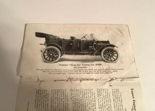 1912 VINTAGE,  CHALMERS MOTOR CO.  DETROIT MICH.  Car Brochure,  Rare,  36 Pages, 3
