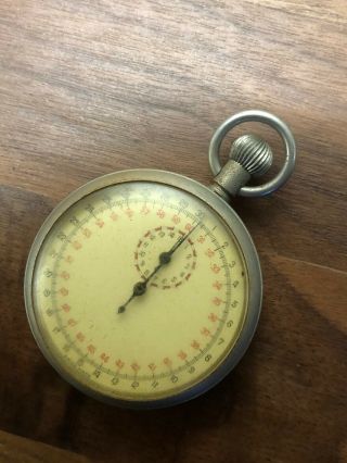 (423) Vintage Military Pocket Stop Watch - T.  P 1/10