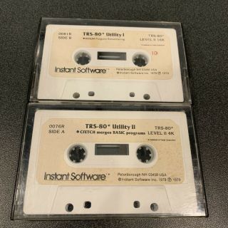 Instant Software Trs - 80 Utility I & Ii Vintage Computer Software Cassette Tapes