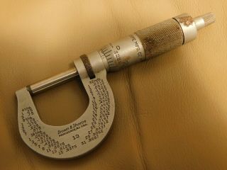 Vintage Brown And Sharpe No.  13 0 " - 1 " Micrometer Caliper