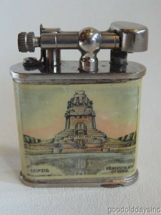 Antique Memento Of Leipzig Germany - Lift Arm Cigarette Lighter - Dunhill Type