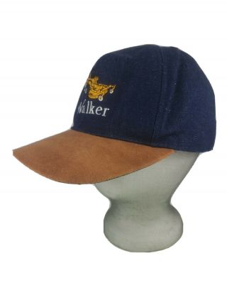 Vintage Walker Lawn Mower Hat Cap Snap Back Made In Usa Denim