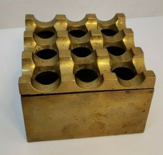 Vintage 70s Mid Century Modern Ultima Brass Grid Ashtray Beck & Jung Style