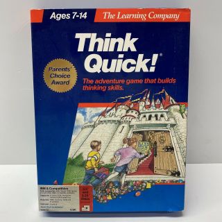 Think Quick Adventure Game The Learning Company Ibm & Tandy,  3.  5” & 5.  25” Discs