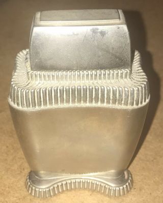 Old Vintage Zippo Lady Bradford Table Lighter Chrome Finish Estate 3.  5”x2.  5”x1.  5