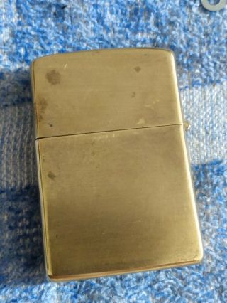 Vintage Zippo Solid Brass Lighter 1932 - 1984 On Bottom Need Flint