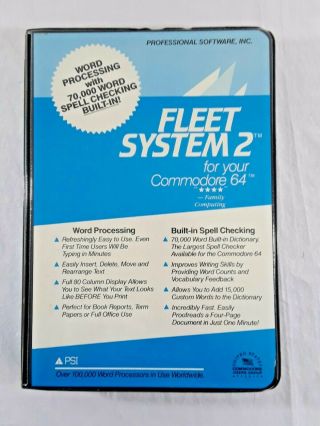 1984 Fleet System 2 Word Processing For Your Commodore 64 User Guide & Disk