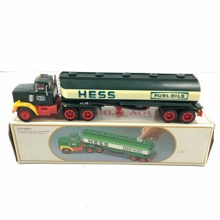 Vintage 1984 Hess Toy Truck Coin Bank Gasoline Tanker W/ Box - Made In Hong Kong