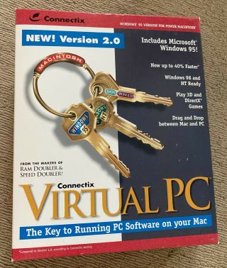 Connectix Virtual Pc Version 2.  0 Pc Software To Macintosh Mac,  Windows 95 Cd