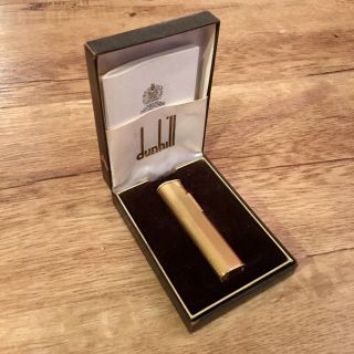 Vintage Gold Plated Dunhill Rollagas Lighter W Box Great Switzerland