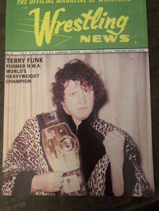 Rare Vintage Wrestling News Terry Funk Heavyweight Champion Feb/mar 79