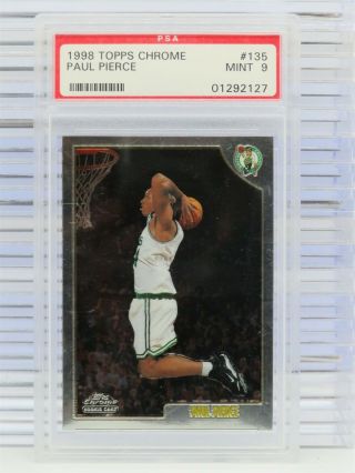 1998 - 99 Topps Chrome Paul Pierce Rookie Card Rc 135 Psa 9 Celtics M68