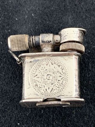Vintage Sterling Silver Made In Mexico Lift Arm Pocket Lighter - Tiny