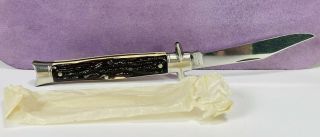 Vintage Colonial Prov Usa 4” Fishtail Bowtie Single Blade Folding Pocket Knife B